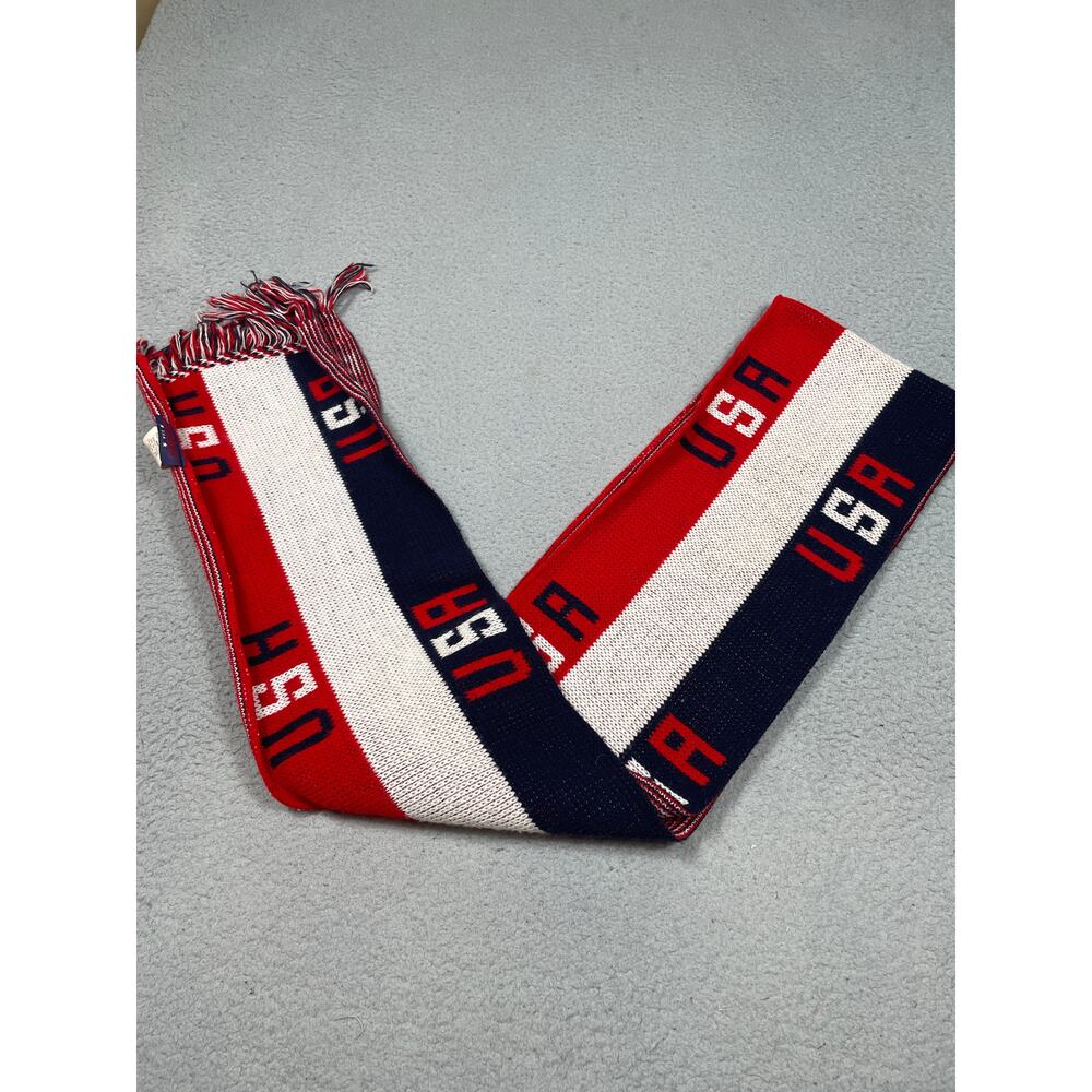 Knitmakers USA Patriotic Red White & Blue Stripes Knit Scarf